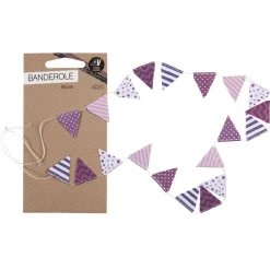 Banderole de mini fanions décor violet L50 cm
