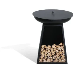 Barbecue brasero colonne Valparaiso plancha grill noir 50x50xH77,5cm < Gifi Online