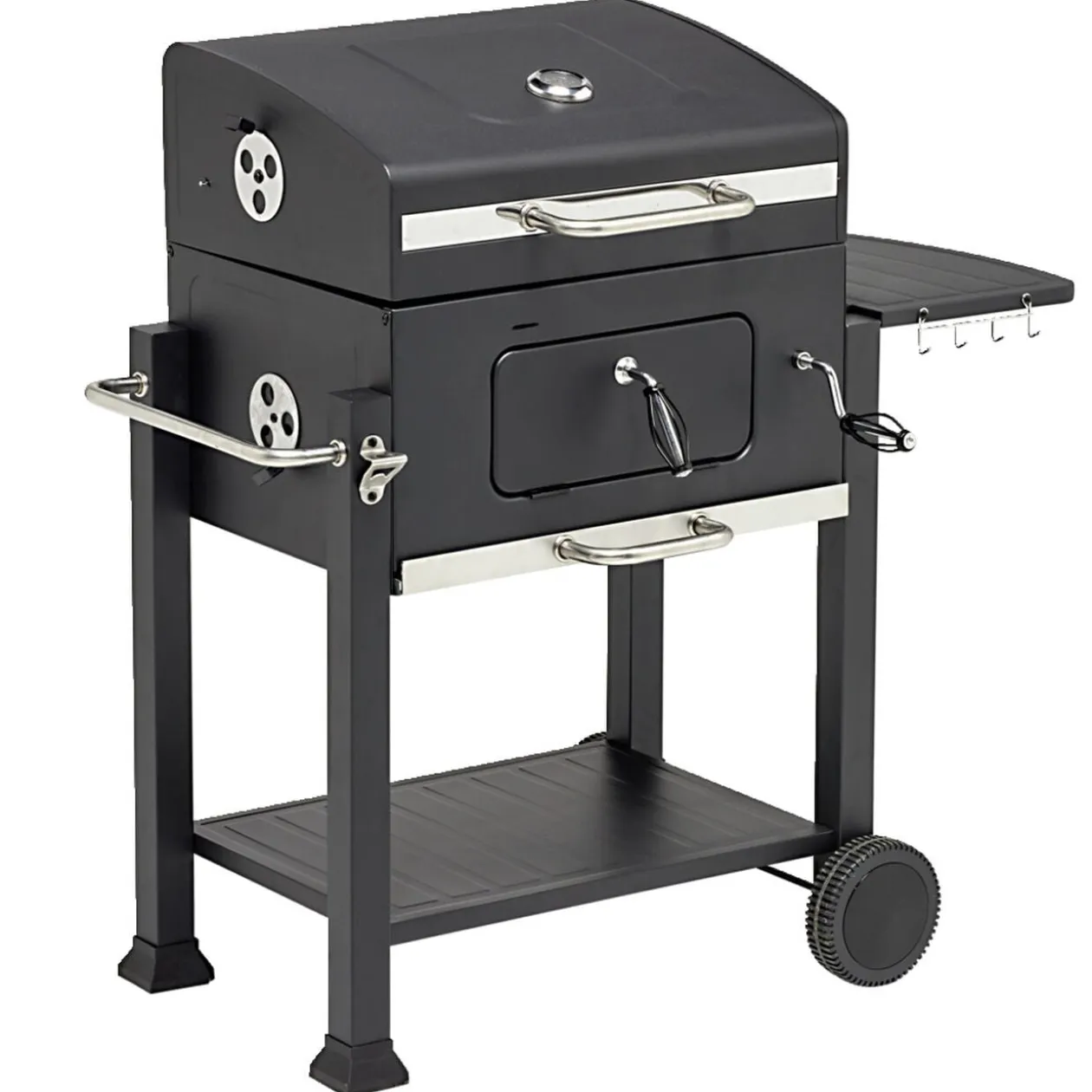 Barbecue à charbon Wilson rectangulaire avec couvercle 2 roulettes 114x72H108cm