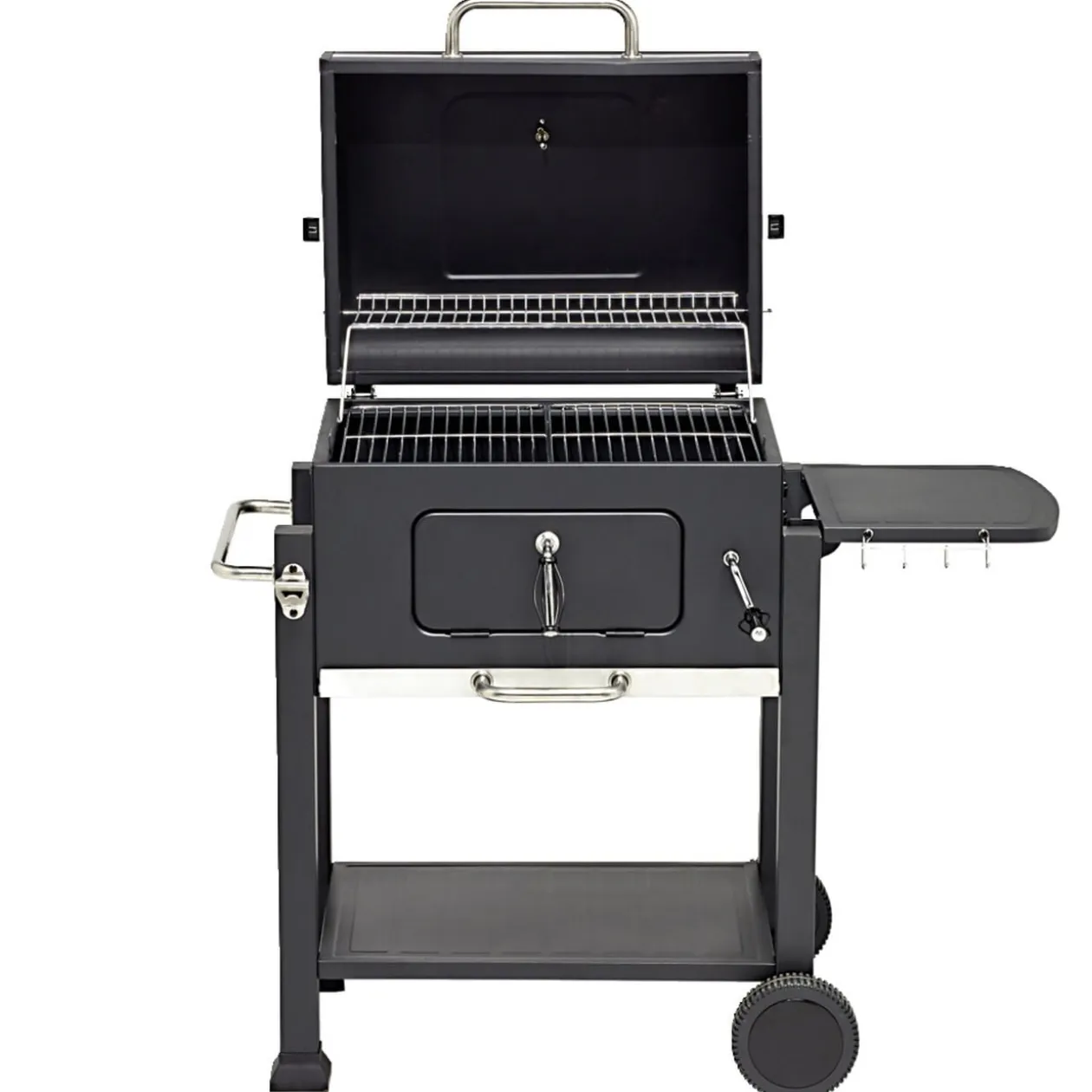 Barbecue à charbon Wilson rectangulaire avec couvercle 2 roulettes 114x72H108cm
