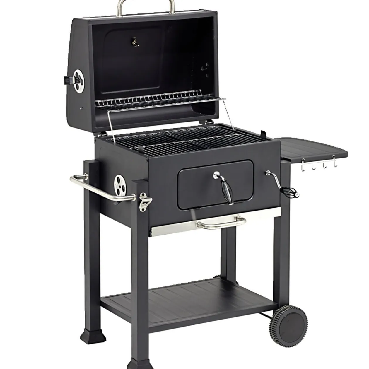 Barbecue à charbon Wilson rectangulaire avec couvercle 2 roulettes 114x72H108cm