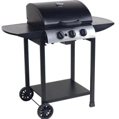 Barbecue à gaz Miami 3 brûleurs métal noir