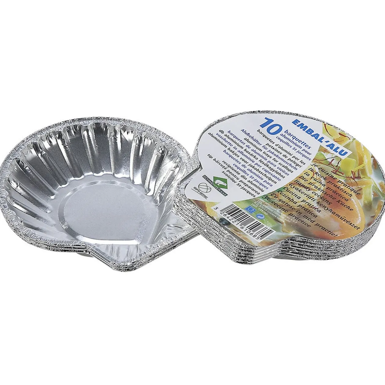 Barquettes coquilles St Jacques aluminium x10