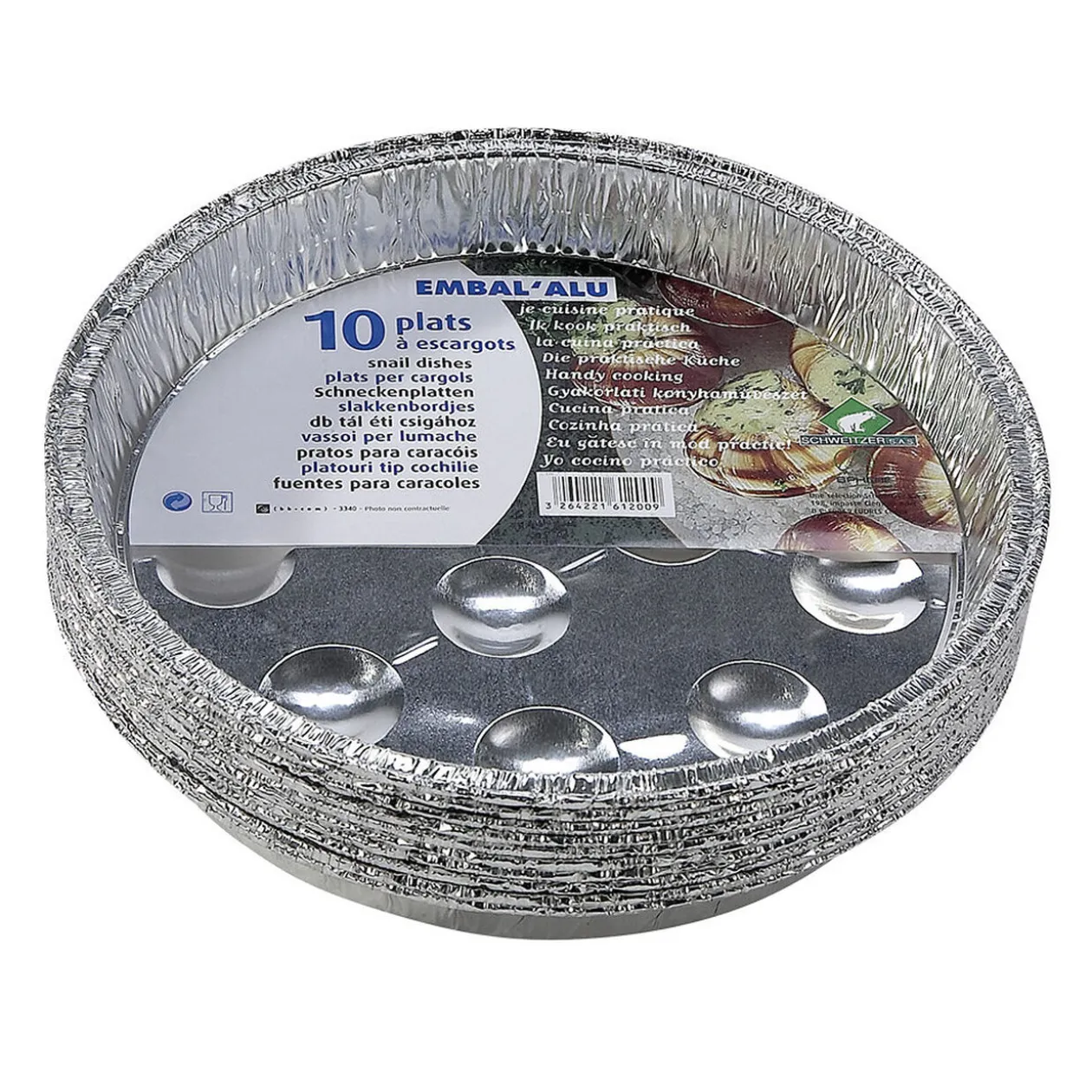 Barquettes escargots aluminium x10