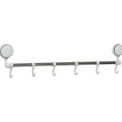 Barre porte serviettes à ventouses 6 crochets L.60 cm < Gifi Sale