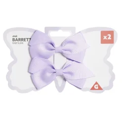 Barrette à cheveux x2 mini noeud tissu pastel 5,5x10cm (4 modèles) < Gifi Hot