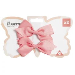 Barrette à cheveux x2 mini noeud tissu pastel 5,5x10cm (4 modèles) < Gifi Hot