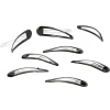 Barrette clic clac métal noir brillant x8