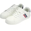 Baskets unisexe simili blanc rayures rouges et bleues T38 < Gifi Online