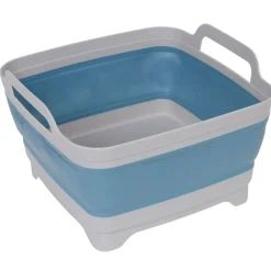 Bassine rétractable bouchon évideur grise et bleue