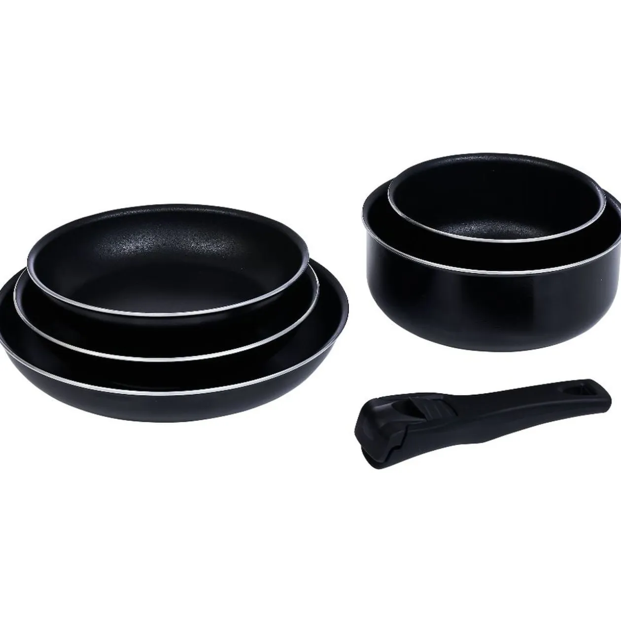 Batterie de cuisine 6 pièces aluminium noir
