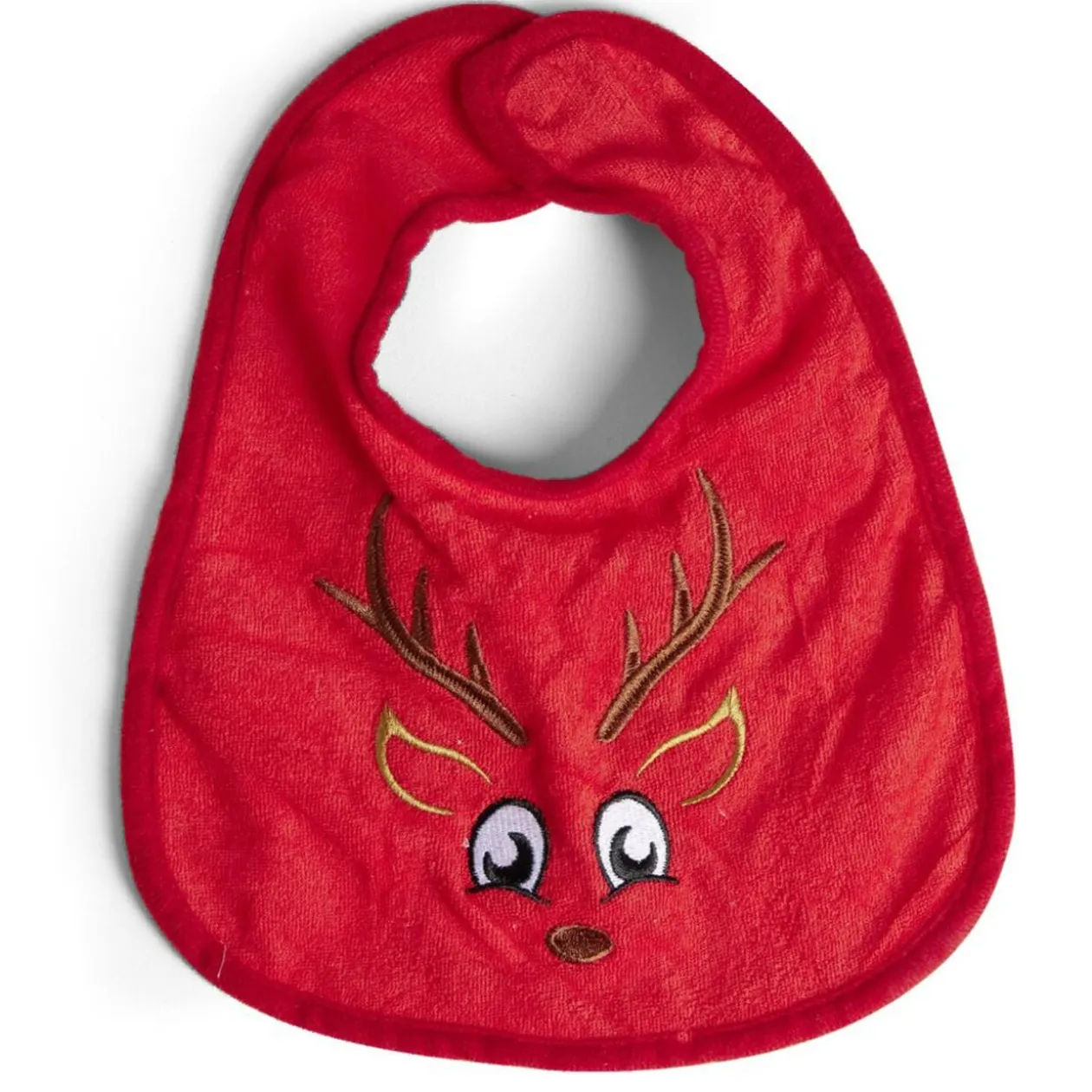 Bavoir 1er Noël brodé renne 26x34cm