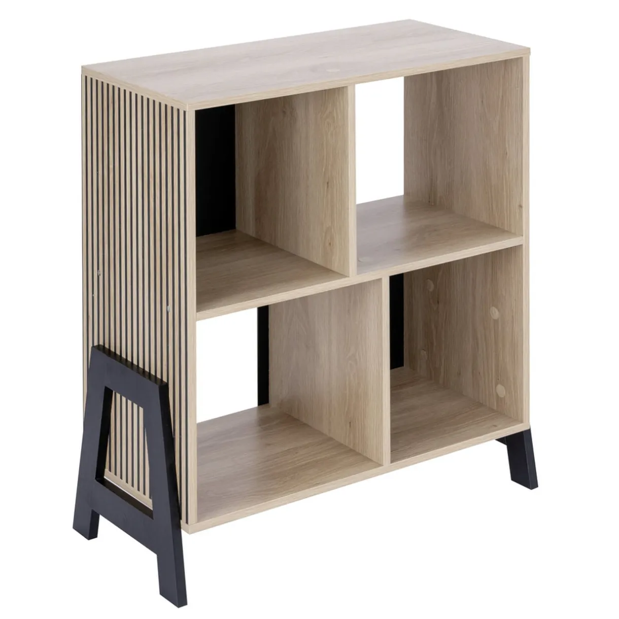 Bibliothèque Vivien 4 cases en bois 63x29,5xH70,5cm < Gifi Discount