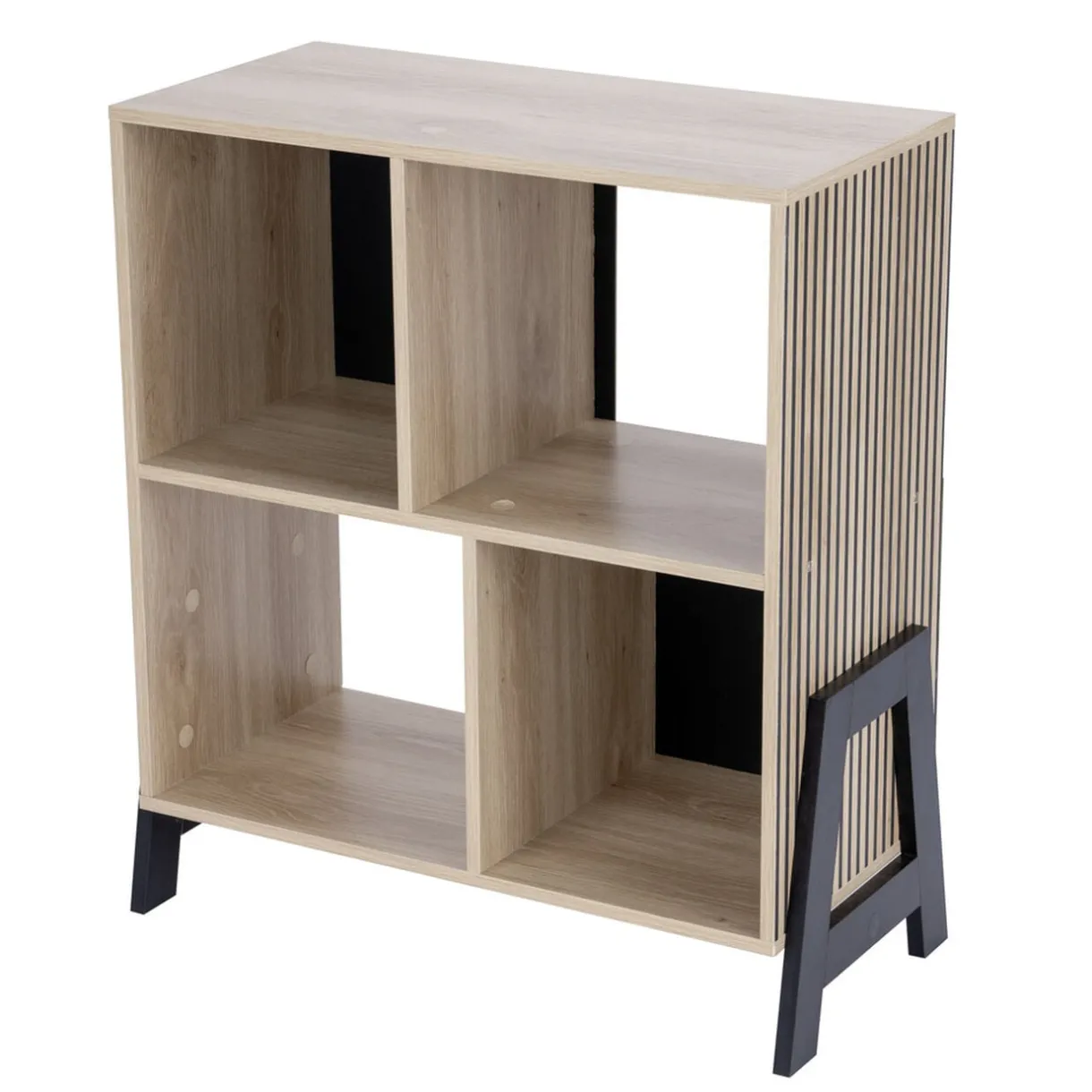 Bibliothèque Vivien 4 cases en bois 63x29,5xH70,5cm < Gifi Discount