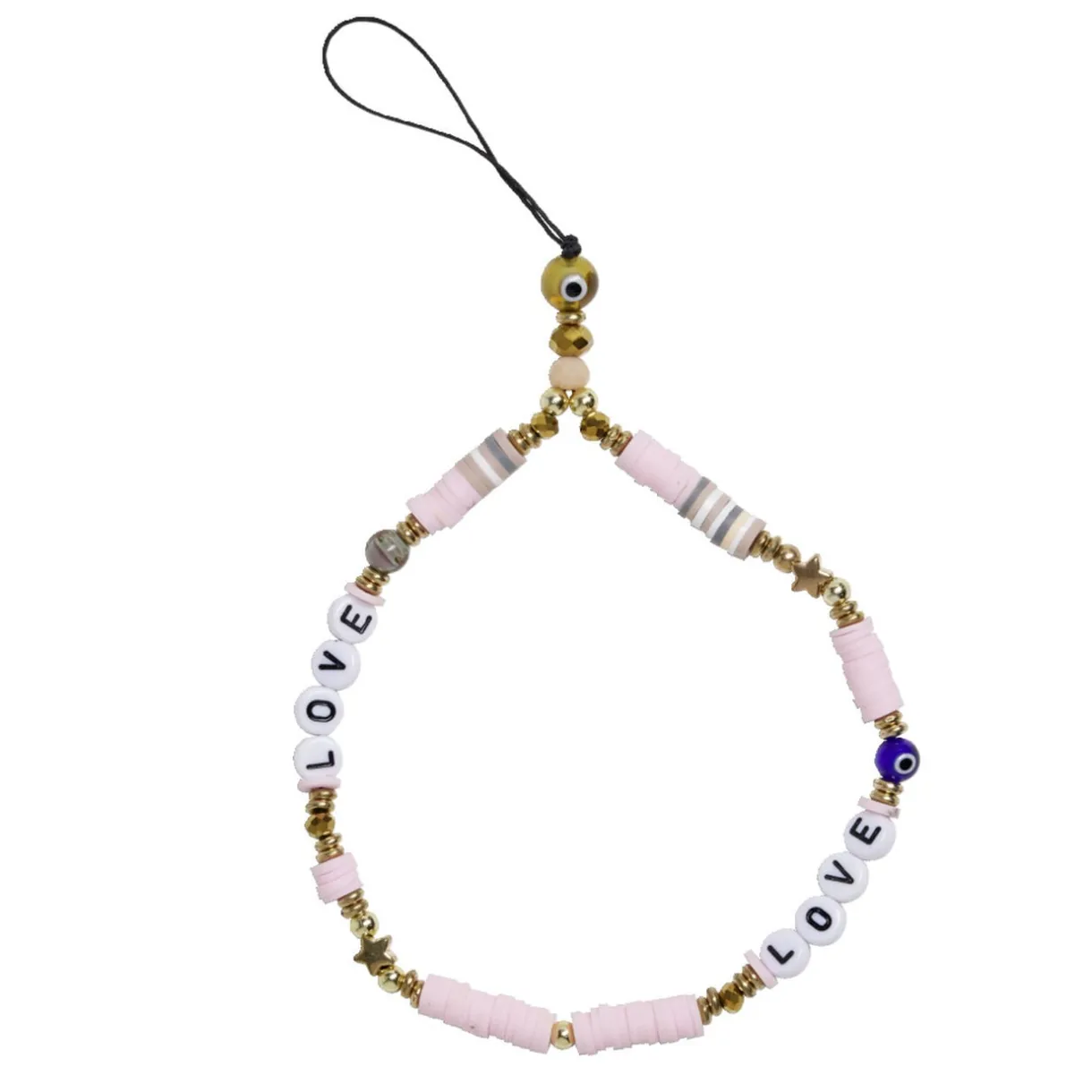 Bijou de téléphone perles doré blanc rose L17cm < Gifi Clearance