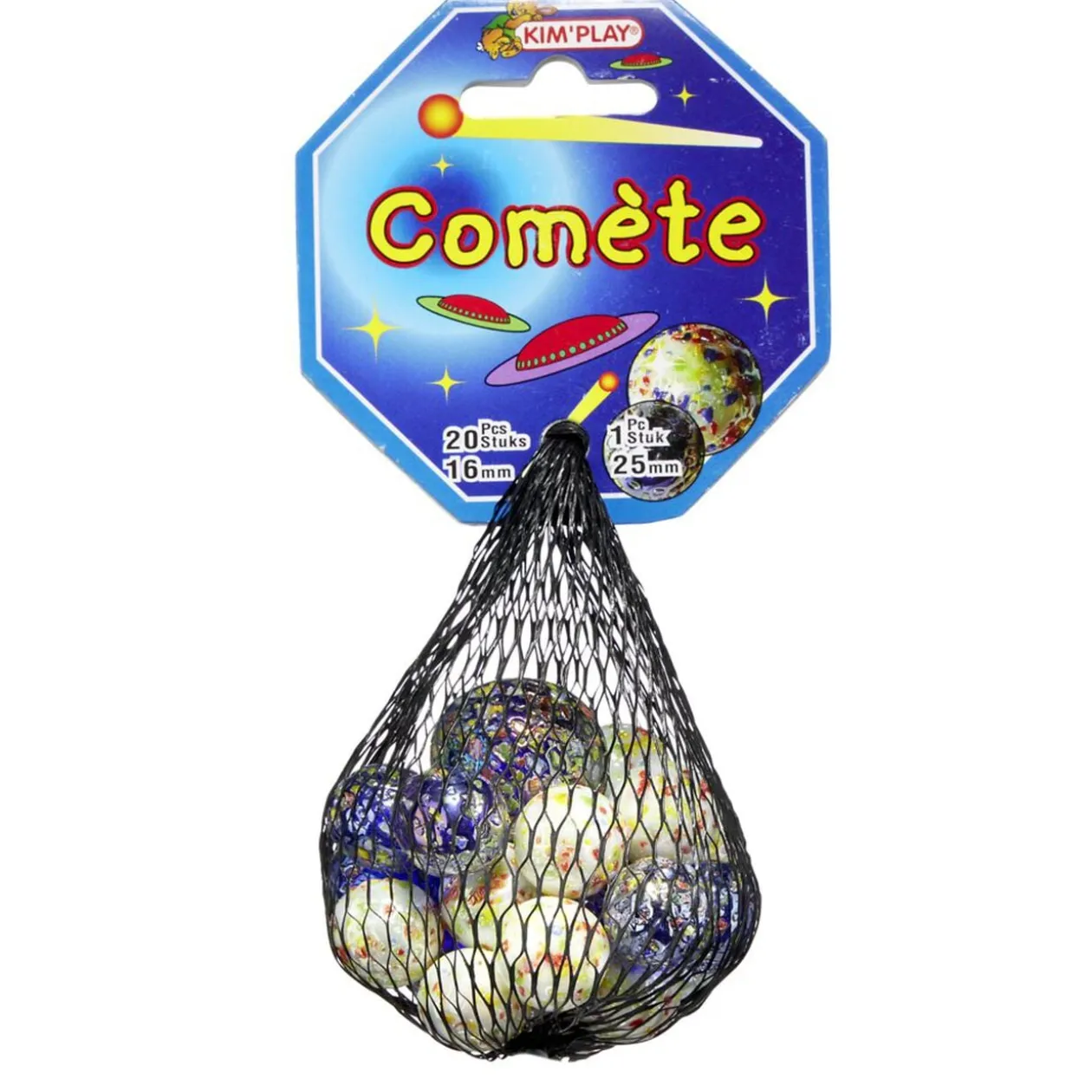 Bille en verre x20 + 1 boulard Comète