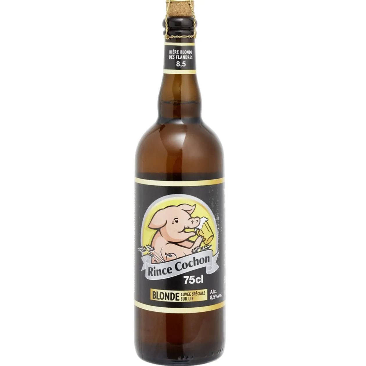 Bière blonde Rince Cochon Cuvée spéciale sur Lie 8,5% bouteille 75cl