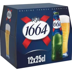 Bière 1664 pack bouteille verre 12x25cl < Gifi Sale