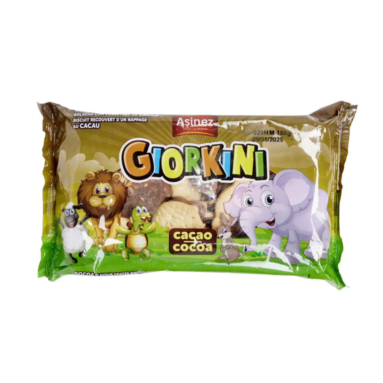 Biscuits animaux au chocolat Giorkini 180gr