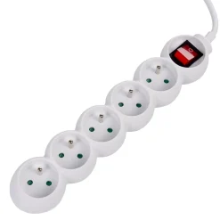 Bloc multiprise blanc interrupteur 5 prises < Gifi New