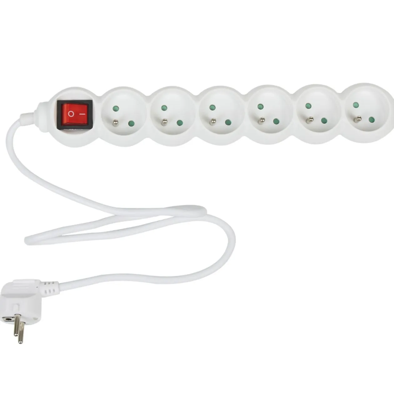 Bloc multiprise blanc L. 75 cm