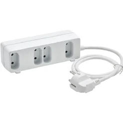 Bloc multiprise 2 faces 5 prises blanc