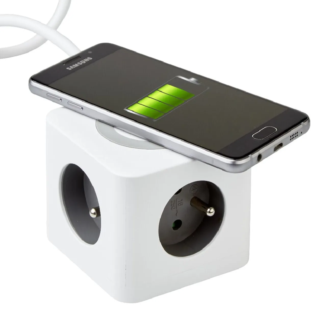 Bloc multiprise standard usb chargeur à induction carré blanc < Gifi Sale