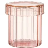 Bocal alimentaire verre coloré 550ml haute résistance rose clair Ø10xH10,5cm