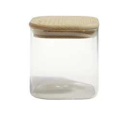Bocal de conservation 65 cl en verre avec couvercle en bois < Gifi Online