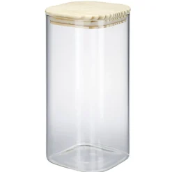 Bocal de conservation 1,6L en verre avec couvercle en bois < Gifi Online