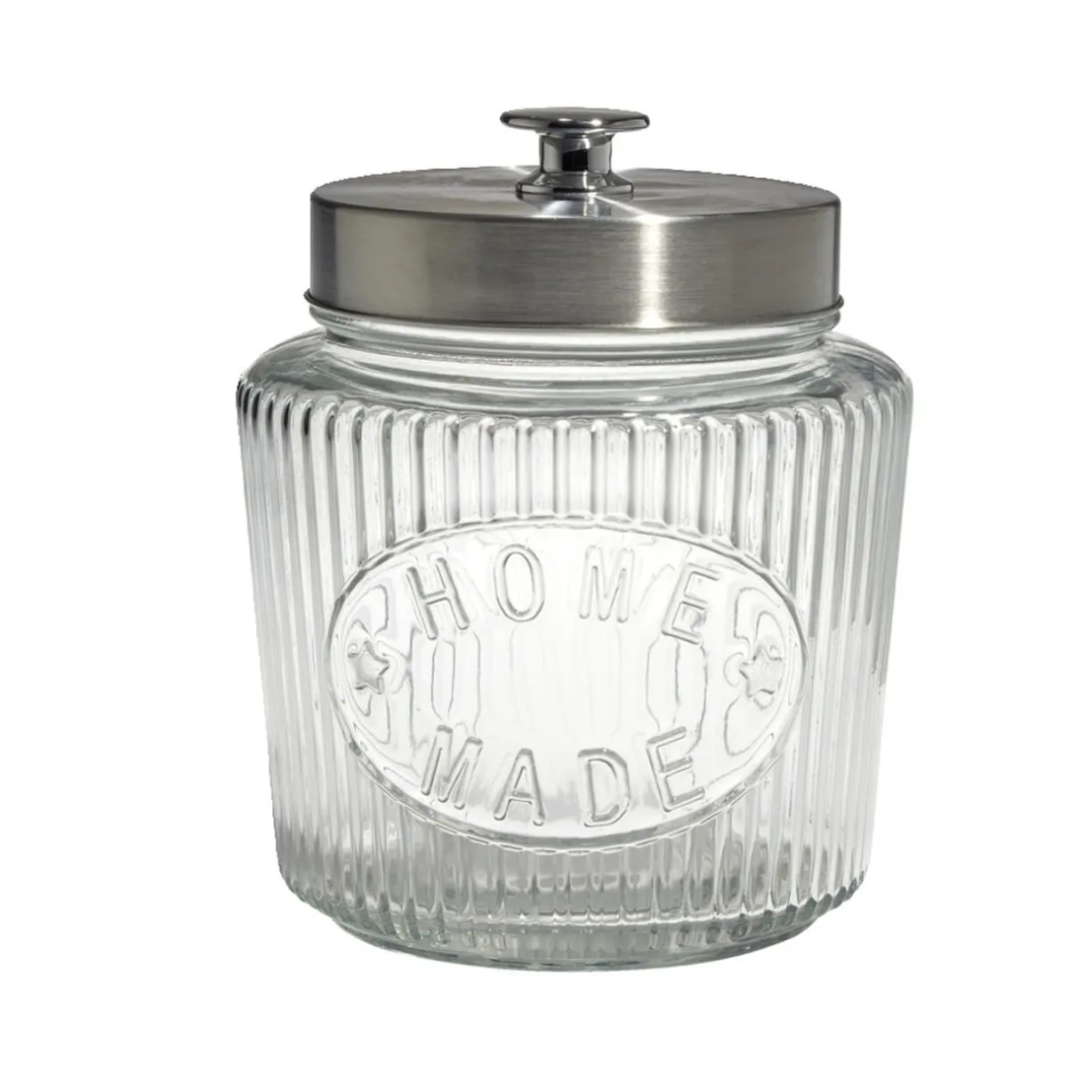 Bocal de conservation 1.4L verre couvercle métal Ø11,5xH18cm < Gifi Clearance