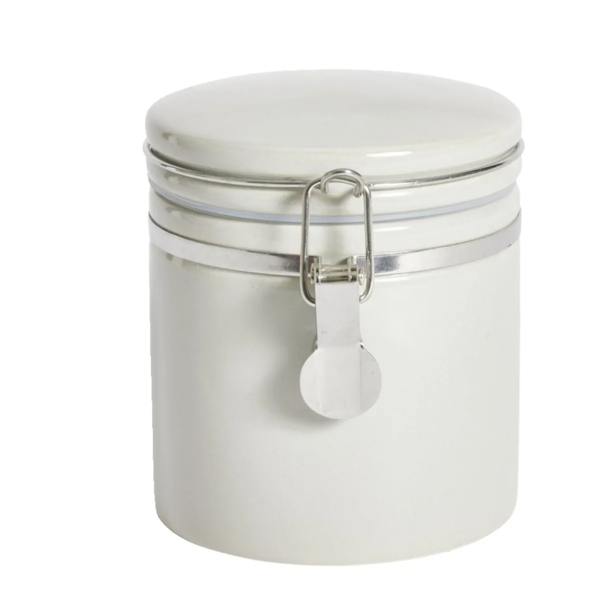 Bocal en céramique avec clip en métal Ø10xH13cm < Gifi Discount