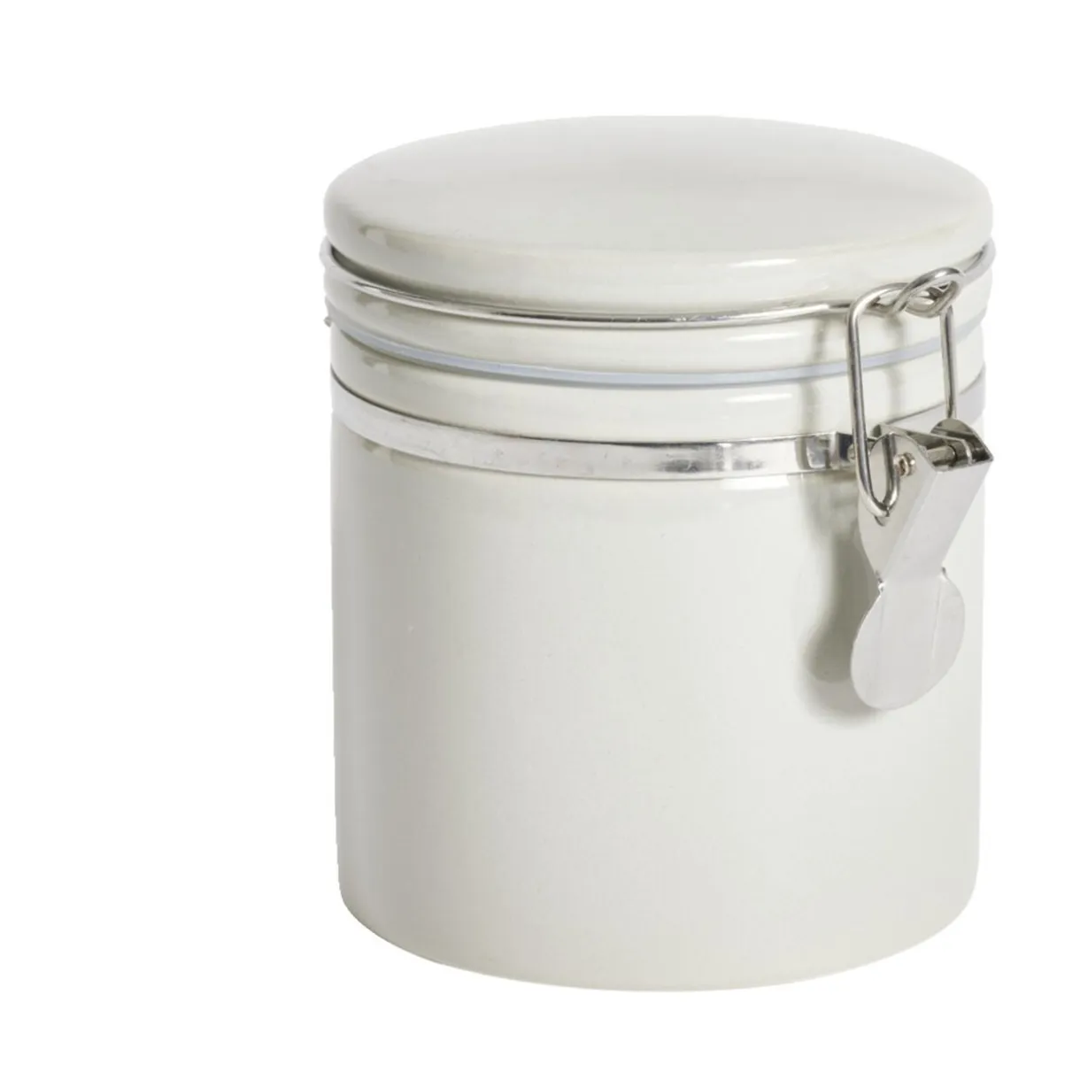 Bocal en céramique avec clip en métal Ø10xH13cm < Gifi Discount