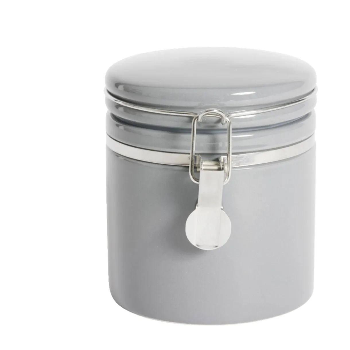 Bocal en céramique avec clip en métal Ø10xH13cm < Gifi Discount