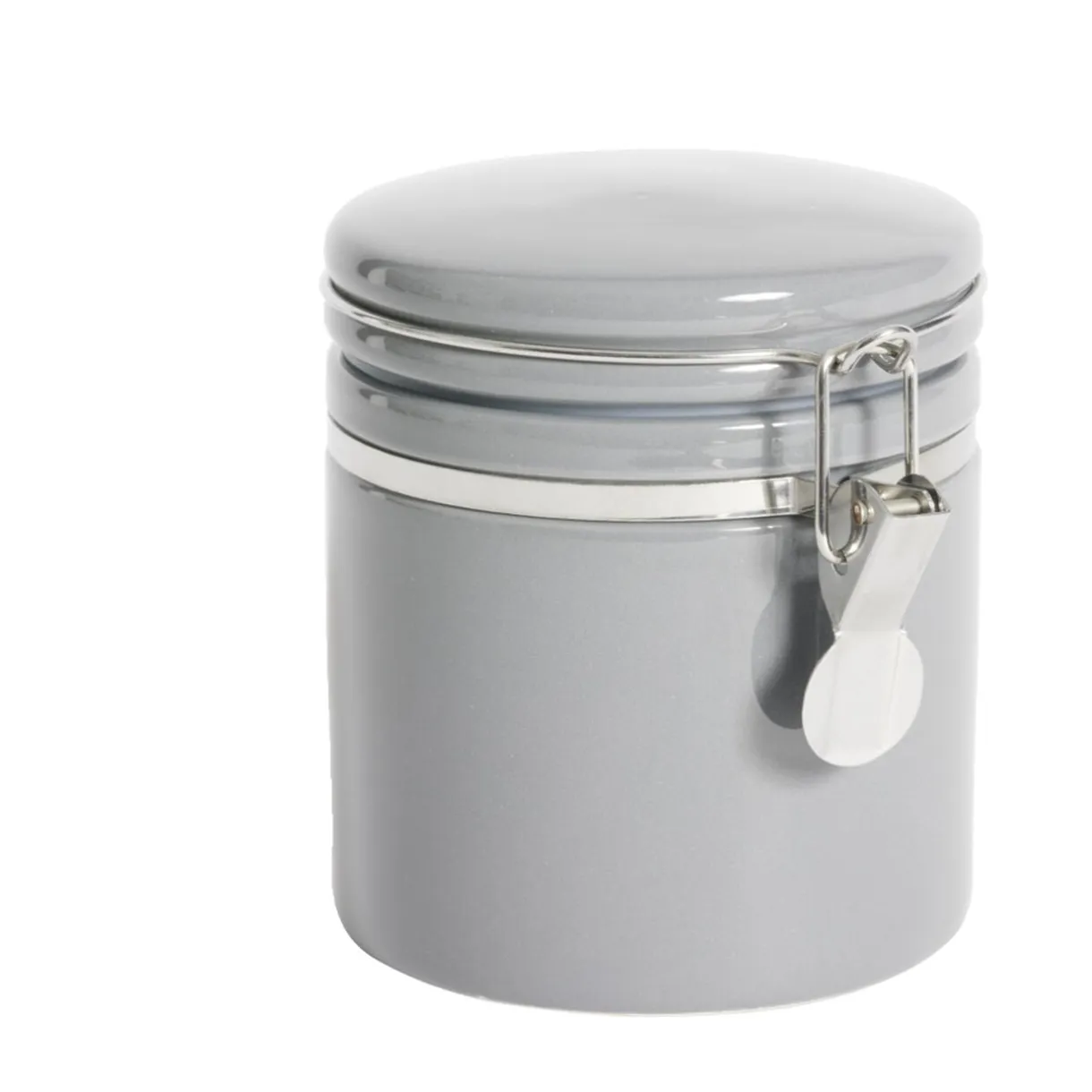 Bocal en céramique avec clip en métal Ø10xH13cm < Gifi Discount