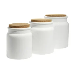 Bocal en céramique avec couvercle en liège Ø14,5xH17cm < Gifi Outlet
