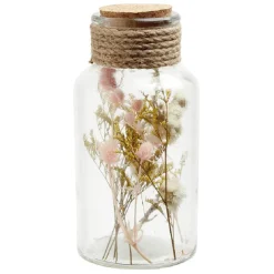 Bocal en verre intérieur fleurs séchées