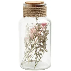Bocal en verre intérieur fleurs séchées
