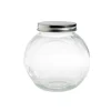 Bocal en verre 1.5L transparent couvercle métal 16x11,5xH16cm