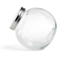Bocal en verre 1.5L transparent couvercle métal 16x11,5xH16cm