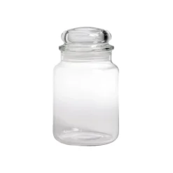 Bocal en verre transparent avec couvercle hermétique 800ml - H.17cm