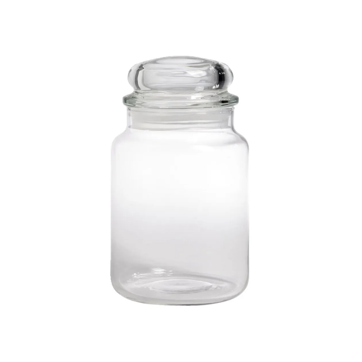 Bocal en verre transparent avec couvercle hermétique 800ml - H.17cm