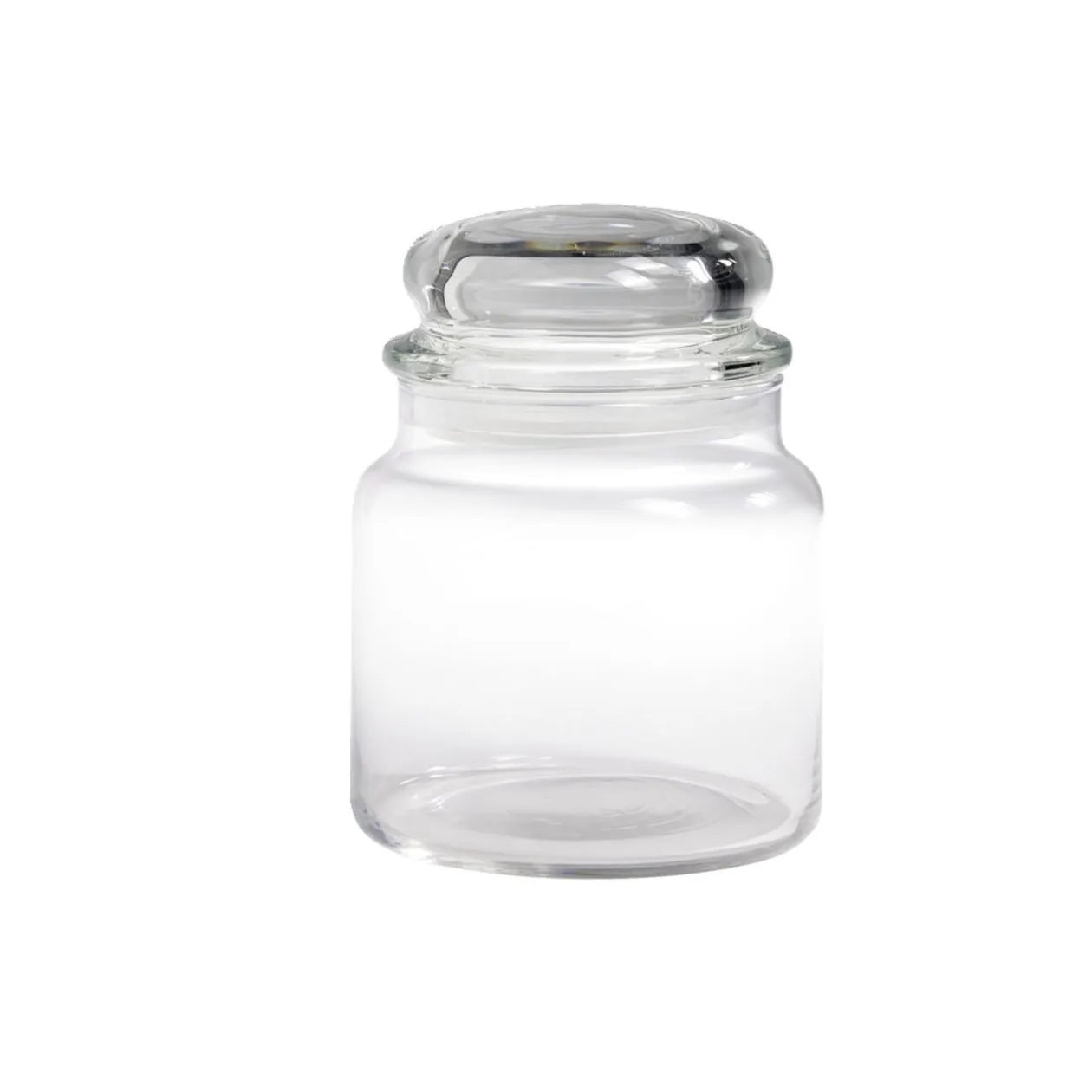 Bocal en verre transparent avec couvercle hermétique 500ml - H.13cm
