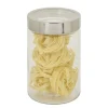 Bocal en verre transparent couvercle inox 1,2L - Ø11xH.17cm