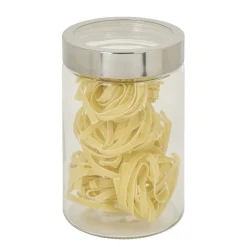 Bocal en verre transparent couvercle inox 1,2L - Ø11xH.17cm