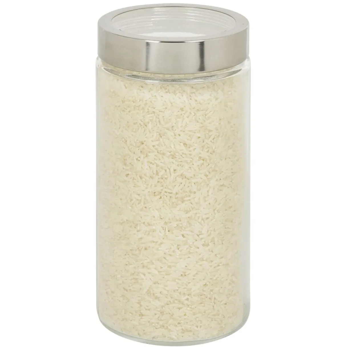 Bocal en verre transparent couvercle inox 1,6L - Ø11xH.22cm < Gifi Clearance