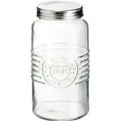 Bocal hermétique rond transparent avec couvercle en métal H17 cm < Gifi Best