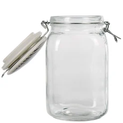Bocal hermétique transparent avec couvercle design ethnique 1,5 L < Gifi