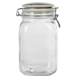 Bocal hermétique transparent avec couvercle design ethnique 1,5 L < Gifi