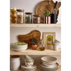 Bocal x3 verre transparent avec couvercle bois acacia 560/770/1000ml < Gifi Discount